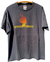 2000s Vintage Attitude Adjuster Flaming Skull T-Shirt (Large)