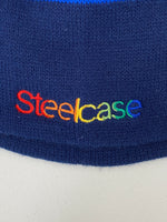 Vintage 1990s Steelcase Rainbow Font Logo Winter Ski Hat Beanie