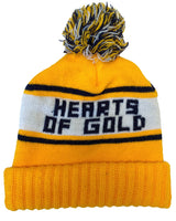 Yellow Hearts Of Gold Winter Ski Hat Beanie