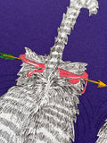 Vintage Get Serious Wacky Cat Purple Crewneck Sweatshirt Carol Montgomery (XL)