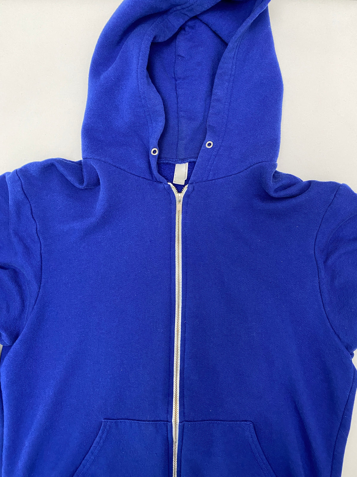 American Apparel Royal Blue Zip Up Hooded Sweatshirt (Medium)