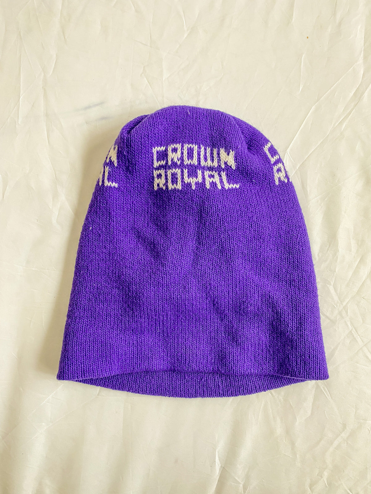 Vintage Crown Royal Purple Knit Winter Ski Hat Beanie