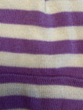 Vintage Purple White Stripe Winter Ski Hat Beanie