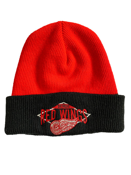 1990s Vintage Detroit Red Wings Knit Winter Ski Hat Beanie