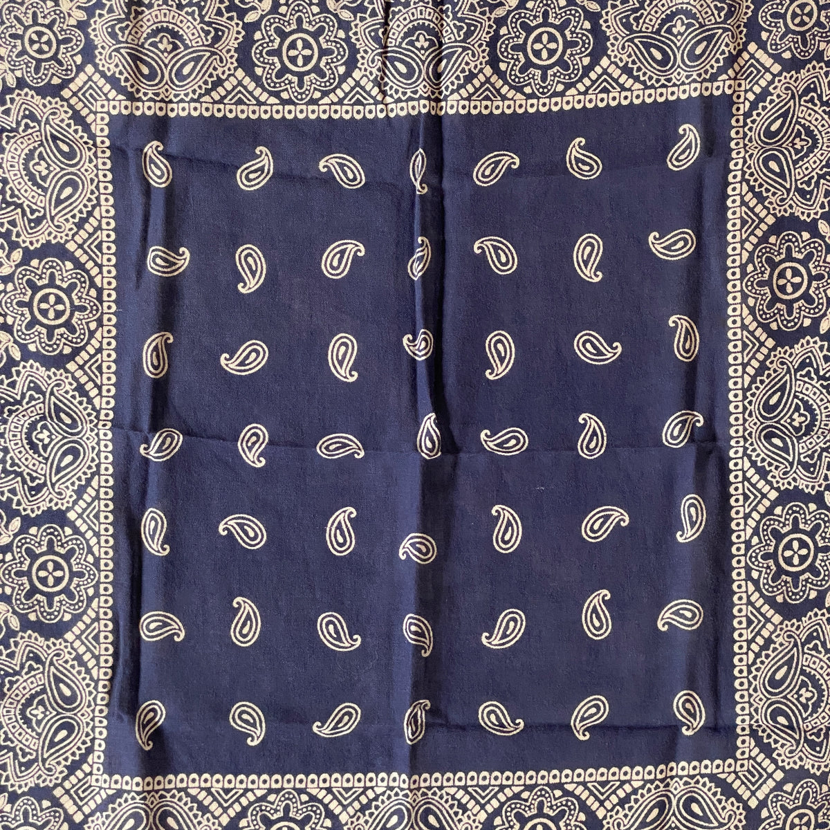 Vintage Fast Color RN 13960 Thin Navy Bandanna