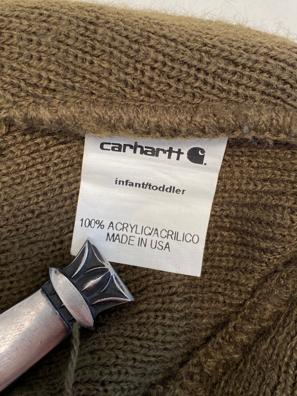 Vintage Carhartt Made in USA Winter Knit Beanie Ski Cap Hat (Infant/Toddler Size)
