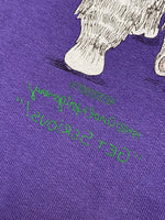 Vintage Get Serious Wacky Cat Purple Crewneck Sweatshirt Carol Montgomery (XL)