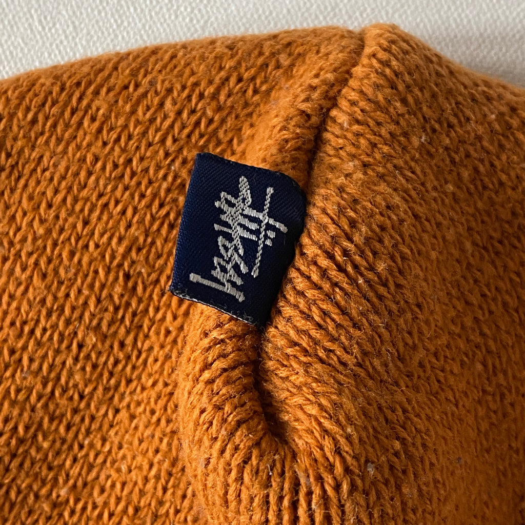 Vintage Stussy Orange Knit Winter Ski Hat Beanie