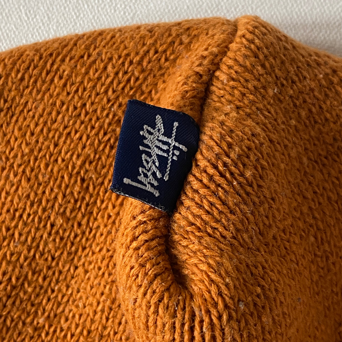 Vintage Stussy Orange Knit Winter Ski Hat Beanie