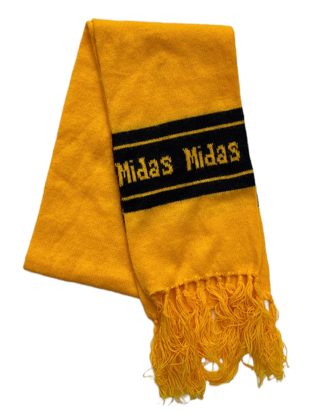 1980s Vintage Midas Speedy Muffler Automotive Yellow Scarf