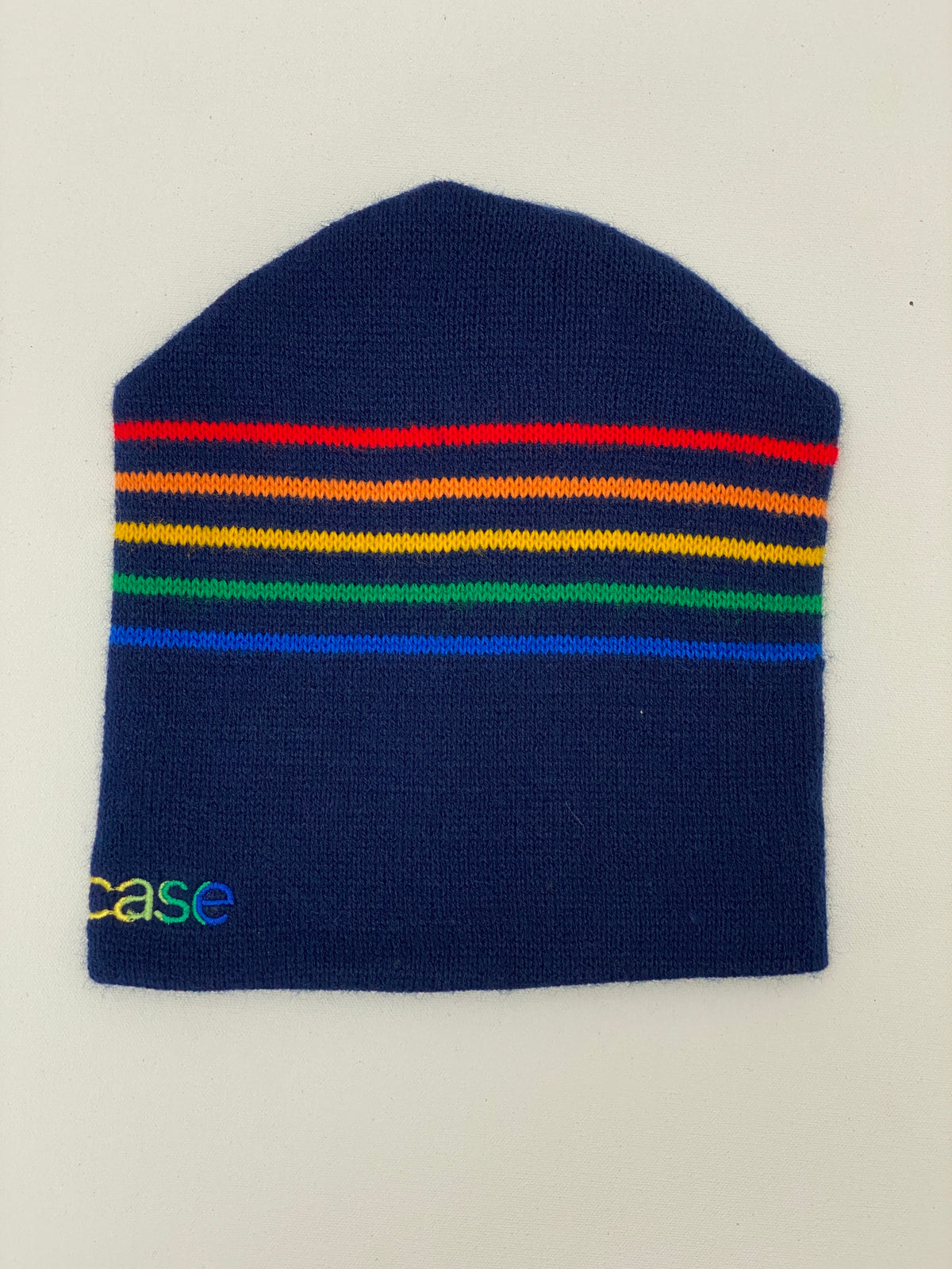 Vintage 1990s Steelcase Rainbow Font Logo Winter Ski Hat Beanie