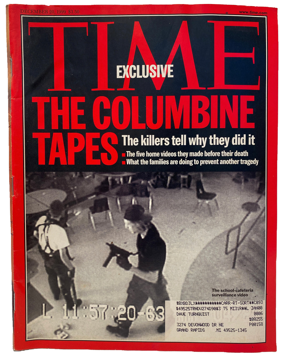 Vintage TIME Magazine December 20, 1999 - The Columbine Tapes