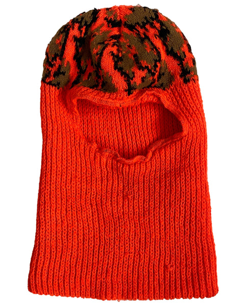 Vintage Orange Camouflage Balaclava Ski Mask