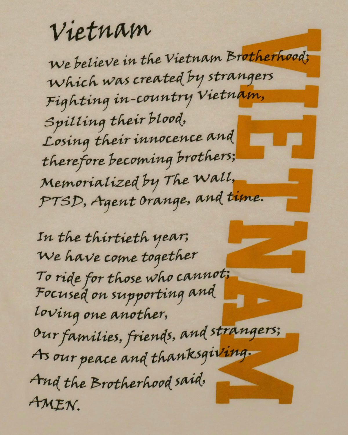 1990s Vintage Vietnam War Memorial T-Shirt (XXL)