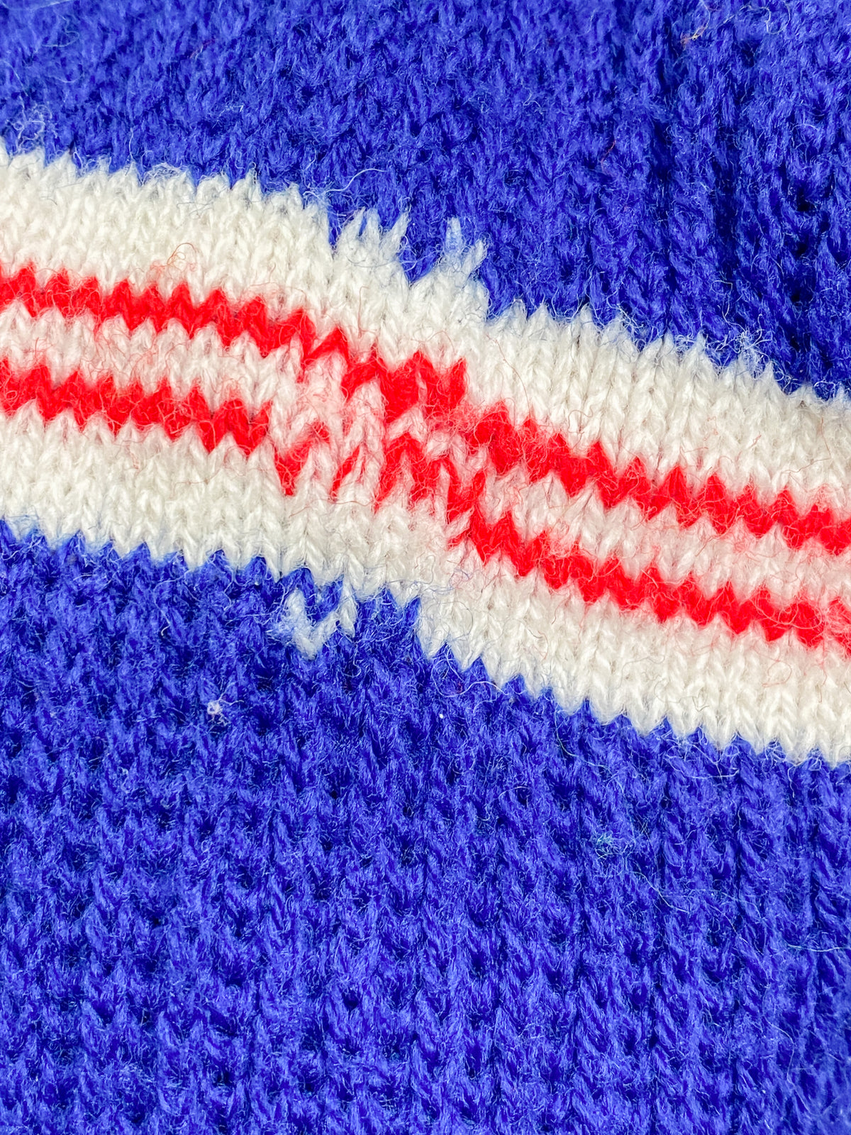 Vintage Whirlpool Red White & Blue Knit Winter Ski Hat Beanie